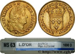 LOUIS XIV LE GRAND OU LE ROI SOLEIL Louis d or à l écu 1690 Lyon