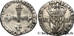 HENRI III Quart d écu, croix de face 1585 Rennes