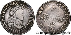 LOUIS XIII LE JUSTE Demi-franc à la tête nue adolescente de Saint-Lô 1615 Saint-Lô TB+