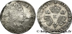 LOUIS XIV THE SUN KING Dixième d écu aux trois couronnes 1711 Bordeaux