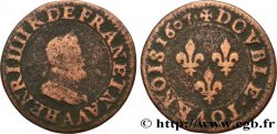 HENRY IV Double tournois, 2e type de Paris (légende française) 1607 Paris, Moulin des Étuves