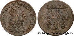 LOUIS XIV LE GRAND OU LE ROI SOLEIL Liard de cuivre, 2e type 1656 Corbeil