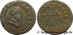 LOUIS XIII LE JUSTE Denier tournois, type 3 de Paris 1626 Paris