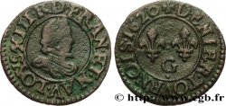 LOUIS XIII Denier tournois, type 1 de Poitiers, buste A 1620 Poitiers