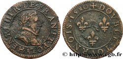 HENRI III Double tournois, 1er type de Paris 1580 Paris, Moulin des Étuves