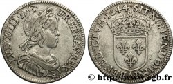 LOUIS XIV THE SUN KING Quart d’écu à la mèche courte 1644 Paris, Monnaie du Louvre