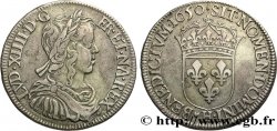 LOUIS XIV THE SUN KING Demi-écu à la mèche longue 1650 La Rochelle