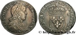 LOUIS XIV THE SUN KING Demi-écu à la mèche longue 1652 La Rochelle