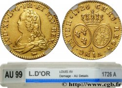 LOUIS XV DIT LE BIEN AIMÉ Louis d or aux écus ovales, buste habillé 1726 Paris