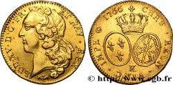 LOUIS XV THE BELOVED Double louis d’or aux écus ovales, tête ceinte d’un bandeau 1766 Bordeaux