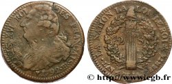 LOUIS XVI 2 sols dit au faisceau , type FRANÇAIS, coins choqués 1792 Strasbourg
