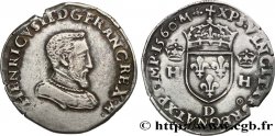FRANCIS II. COINAGE AT THE NAME OF HENRY II Demi-teston à la tête nue, 1er type 1560 Lyon