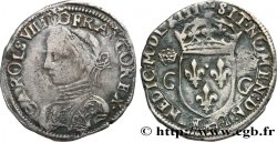 CHARLES IX Demi-teston, 2e type 1563 La Rochelle