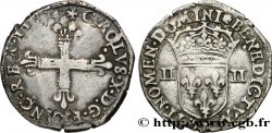 CHARLES X, CARDINAL OF BOURBON Quart d écu, croix de face 1594 Nantes