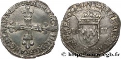 HENRY IV Quart d écu, croix bâtonnée et fleurdelisée de face 1608 Nantes