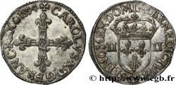 CHARLES X, CARDINAL DE BOURBON Quart d écu, croix de face 1594 Dinan