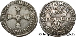 HENRI IV LE GRAND Quart d écu, croix bâtonnée et couronnée de face 1605 Saint-Lô