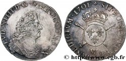 LOUIS XIV THE SUN KING Demi-écu aux insignes 1701 Lille