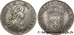 LOUIS XIV  THE SUN KING  Demi-écu, portrait à la mèche courte 1644 Lyon AU