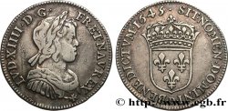 LOUIS XIV THE SUN KING Quart d écu à la mèche courte 1645 Lyon