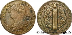 LOUIS XVI (MONARQUE CONSTITUTIONNEL) 2 sols dit au faisceau , type FRANÇOIS 1792 Lille
