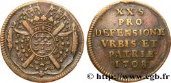 FLANDERS - SIEGE OF LILLE Vingt sols, monnaie obsidionale 1708 Lille