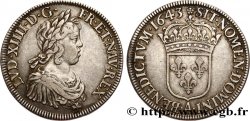 LOUIS XIV THE SUN KING Écu à la mèche courte 1643 Paris, Monnaie de Matignon