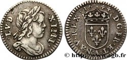 LOUIS XIV THE SUN KING Quarante-huitième d’écu à la mèche courte 1644 Paris