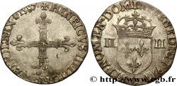 HENRI III Quart d écu, croix de face 1587 Saint-Lô TTB