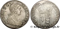LOUIS XIV  THE SUN KING  Écu de Béarn, portrait à la mèche longue 1654 Morlaàs XF/VF