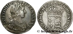 LOUIS XIV  THE SUN KING  Écu de Béarn, portrait à la mèche longue 1661 Morlaàs XF