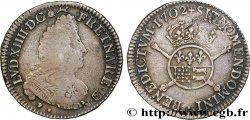 LOUIS XIV  THE SUN KING  Demi-écu de Béarn aux insignes 1702 Pau VF/AU
