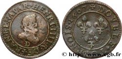 HENRY IV Double tournois, 1er type 1607 Lyon