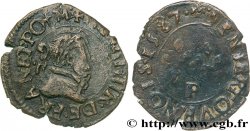 HENRI III Denier tournois, 2e type de Dijon 1587 Dijon
