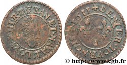 LOUIS XIII  Denier tournois, type de Paris 1611 Nantes AU