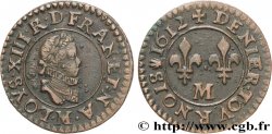 LOUIS XIII  Denier tournois 1612 Toulouse AU