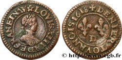 LOUIS XIII LE JUSTE Denier tournois, type 3 1618 Lyon