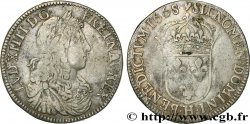 LOUIS XIV  THE SUN KING  Demi-écu, portrait apollinien (faux d’époque) 1668 La Rochelle VF