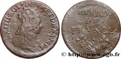 LOUIS XIV LE GRAND OU LE ROI SOLEIL Liard de cuivre, 2e type 1656 Corbeil