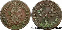 LOUIS XIII LE JUSTE Double tournois, type 2 1613 Lyon