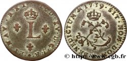 LOUIS XV DIT LE BIEN AIMÉ Double sol de billon 1739 Rouen