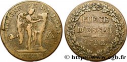 LA CONVENTION Essai pour le type conventionnel, module de 27 mm 1792 Paris TTB