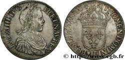 LOUIS XIV LE GRAND OU LE ROI SOLEIL Écu, portrait à la mèche longue 1647 La Rochelle TTB