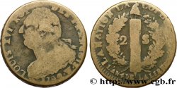 LOUIS XVI (MONARQUE CONSTITUTIONNEL) 2 sols dit au faisceau , type FRANÇOIS 1792 Lille