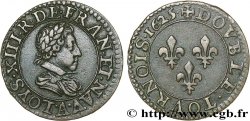 LOUIS XIII Double tournois, type 2 de Paris 1625 Paris