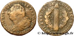 LOUIS XVI (MONARQUE CONSTITUTIONNEL) 2 sols dit au faisceau , type FRANCOIS 1792 Lille