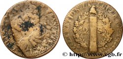 CONVENZIONE NAZIONALE 2 sols dit  au faisceau , type FRANÇOIS 1792 Arras