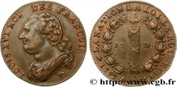 LOUIS XVI (MONARQUE CONSTITUTIONNEL)  12 deniers dit  au faisceau , type FRANCOIS 1792 Lyon TTB+