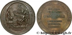 REVOLUTION COINAGE Monneron de 5 sols au serment (An IV), 3e type 1792 Birmingham, Soho MS