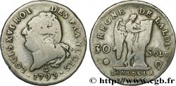 LA CONVENTION 30 sols dit au génie , type FRANÇOIS 1793 Perpignan